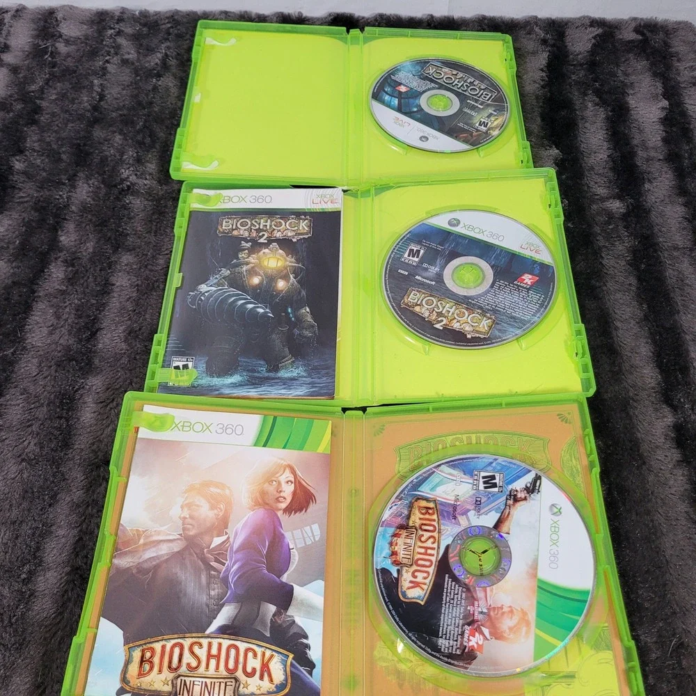 Bioshock Trilogy Xbox 360 Bundle Bioshock 1 2 and Infinite 3 Game Lot